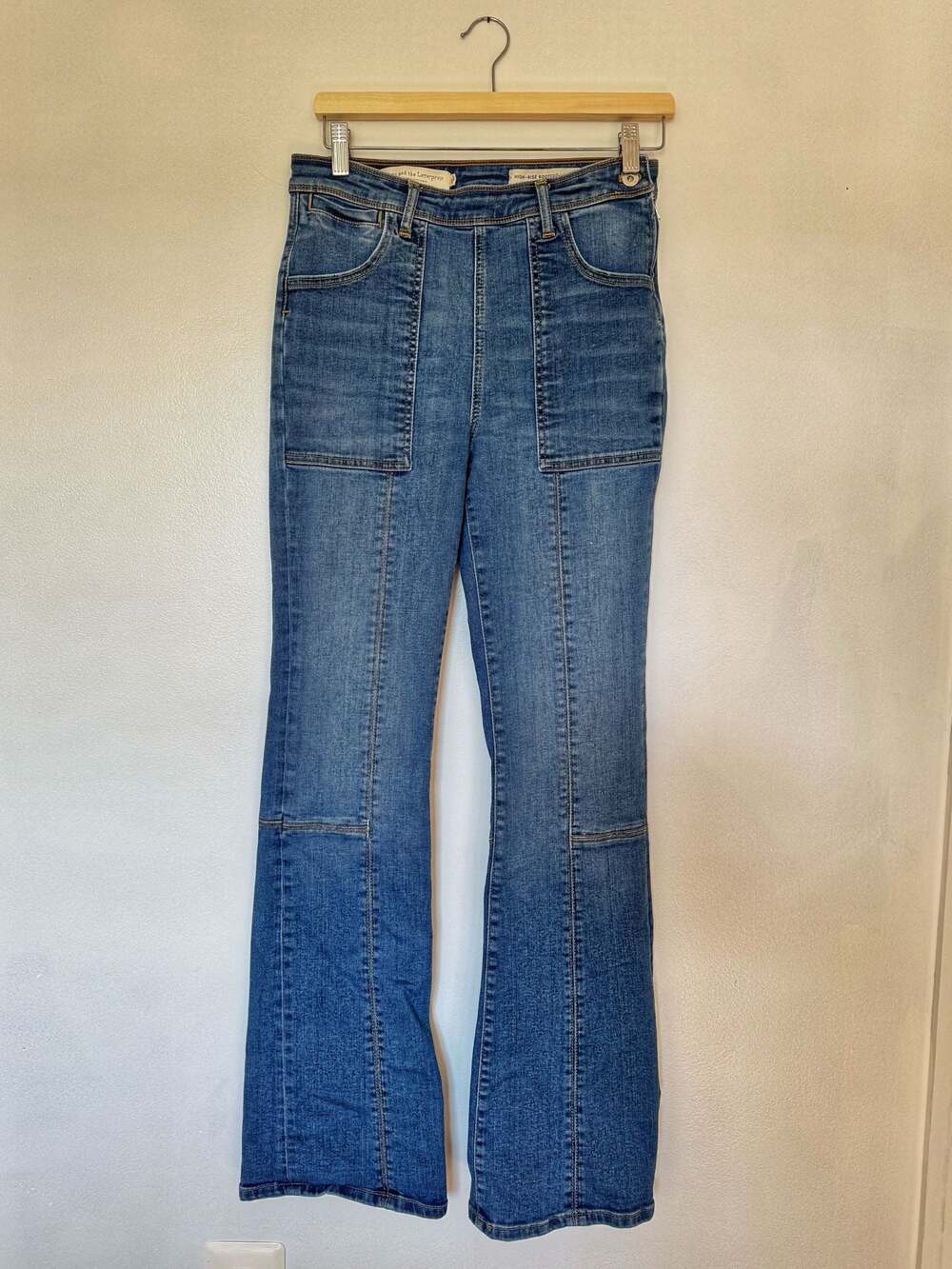 Pilcro and the Letterpress High-Rise Flare Jeans from Anthropologie, Size 28